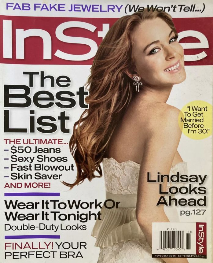 IN STYLE USA magazine side cover  November 2006