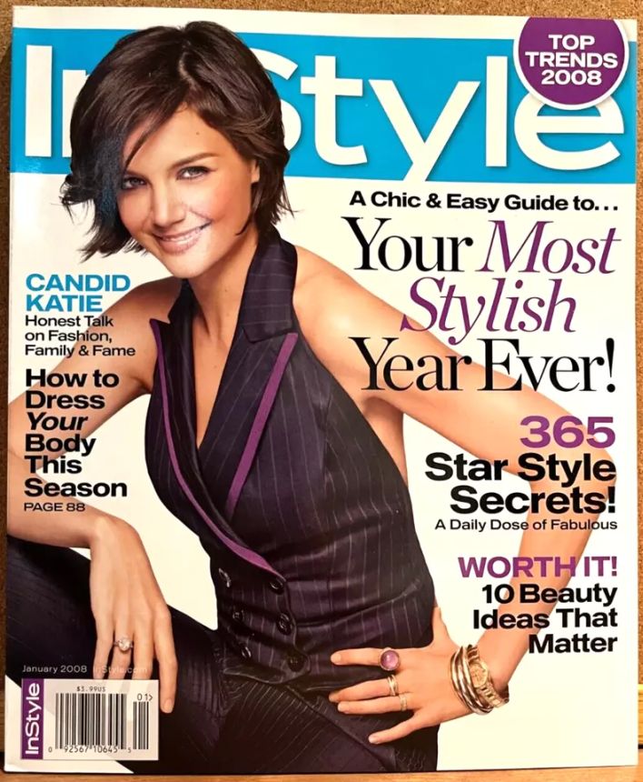 IN STYLE USA magazine side cover  January 2008