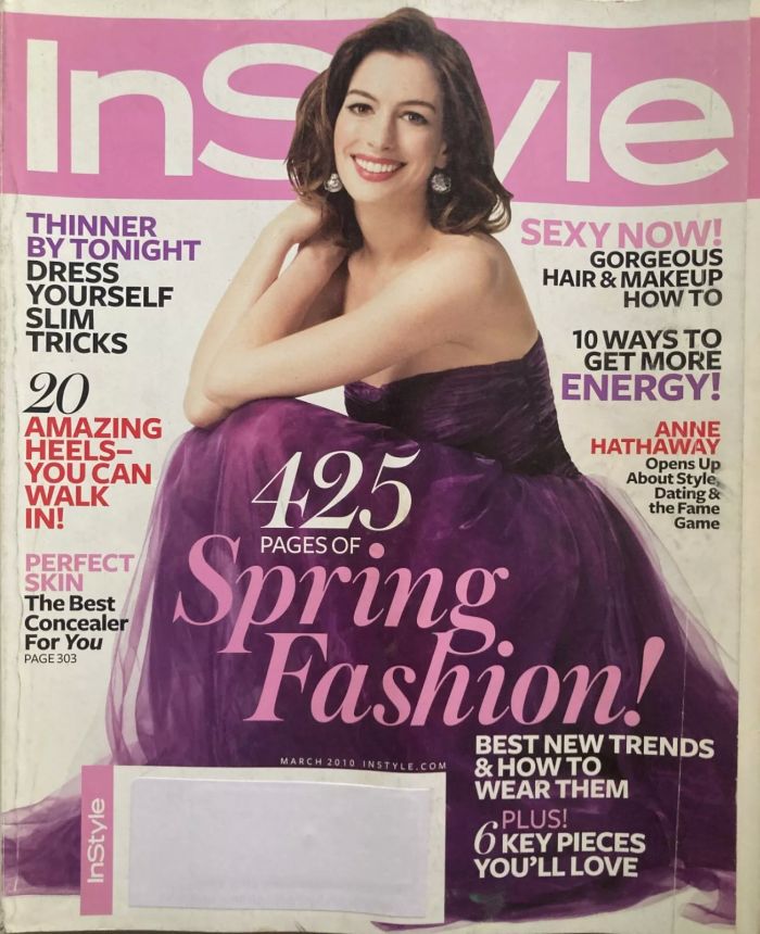 IN STYLE USA magazine side cover  March 2010