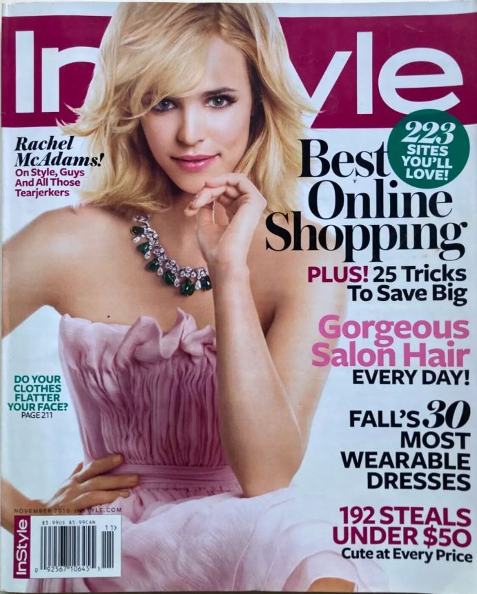 IN STYLE USA magazine side cover  November 2010