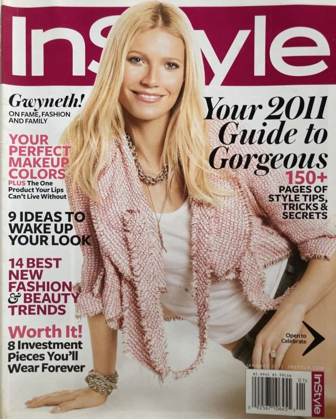 IN STYLE USA magazine side cover  January 2011