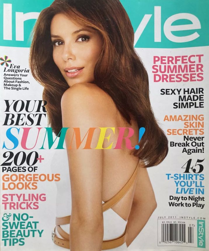 IN STYLE USA magazine side cover  July 2011