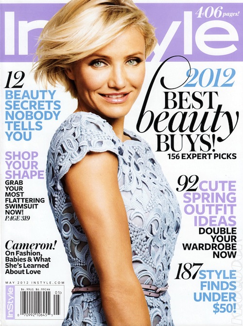 IN STYLE USA magazine side cover  May 2012