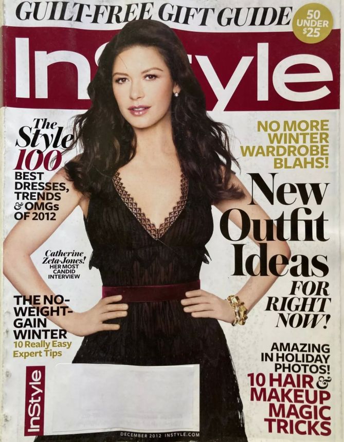 IN STYLE USA magazine side cover  December 2012