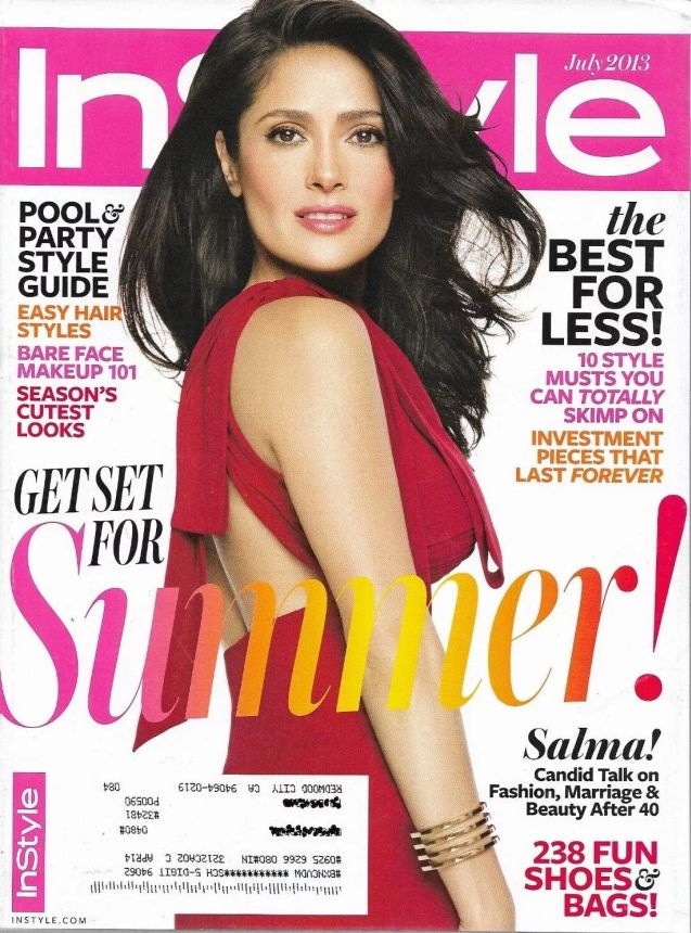 IN STYLE USA magazine side cover  July 2013