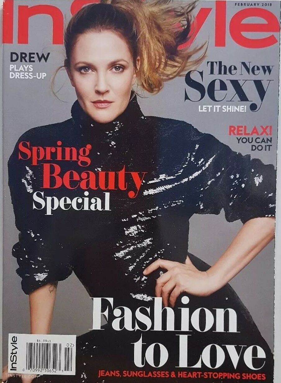 IN STYLE USA magazine side cover  February 2018