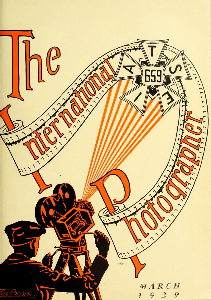 INTERNATIONAL PHOTOGRAPHER magazine side cover March 1929