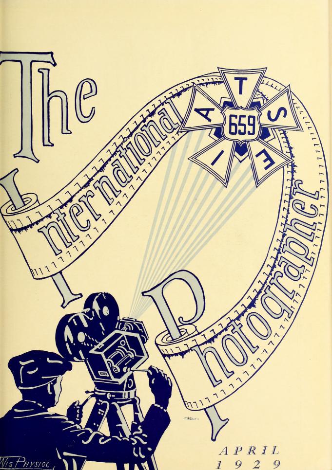 INTERNATIONAL PHOTOGRAPHER magazine side cover April 1929
