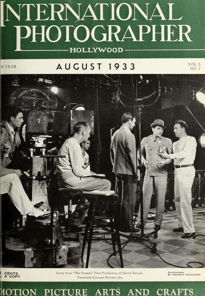 INTERNATIONAL PHOTOGRAPHER magazine side cover August 1933