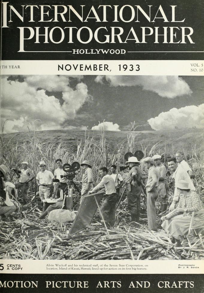 INTERNATIONAL PHOTOGRAPHER magazine side cover November 1933