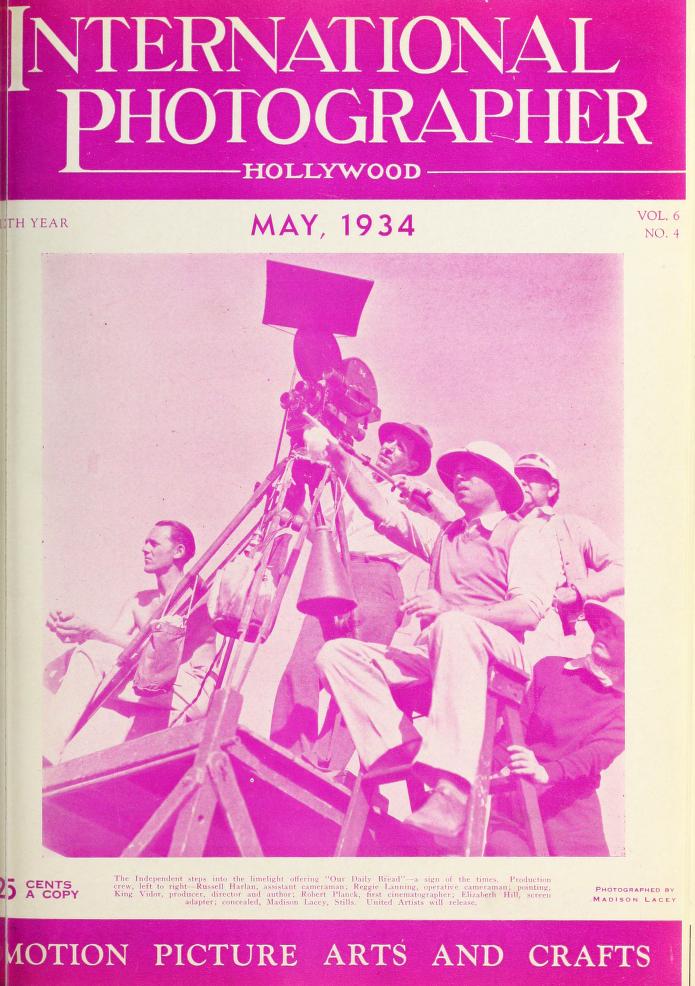 INTERNATIONAL PHOTOGRAPHER magazine side cover May 1934