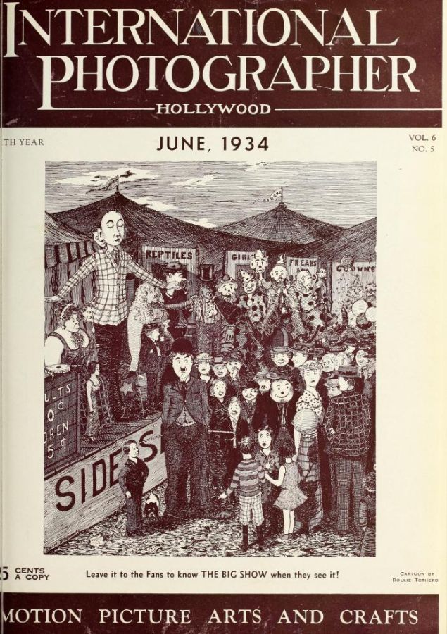 INTERNATIONAL PHOTOGRAPHER magazine side cover June 1934