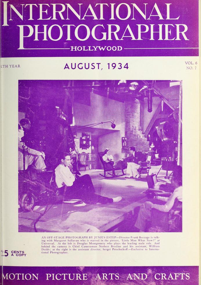 INTERNATIONAL PHOTOGRAPHER magazine side cover August 1934