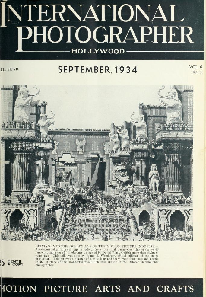 INTERNATIONAL PHOTOGRAPHER magazine side cover September 1934