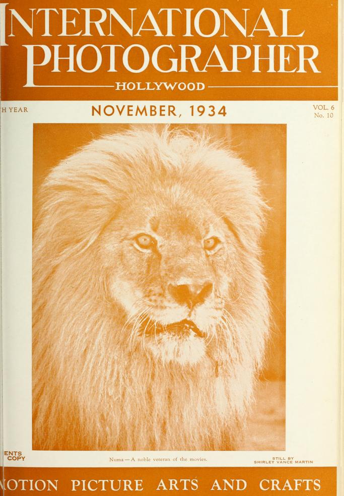 INTERNATIONAL PHOTOGRAPHER magazine side cover November 1934