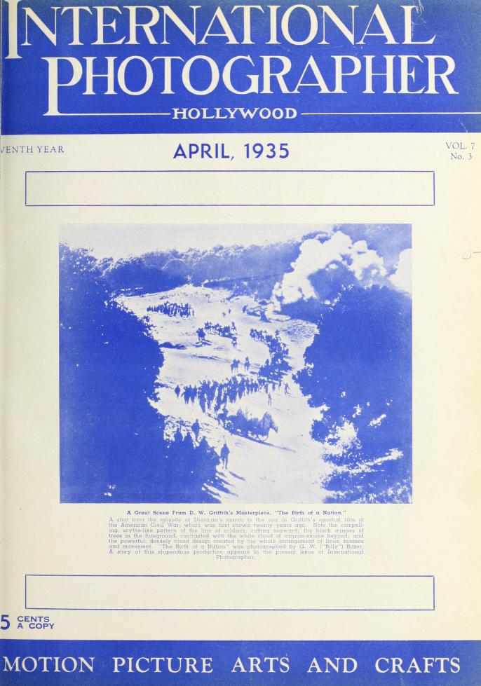 INTERNATIONAL PHOTOGRAPHER magazine side cover April 1935