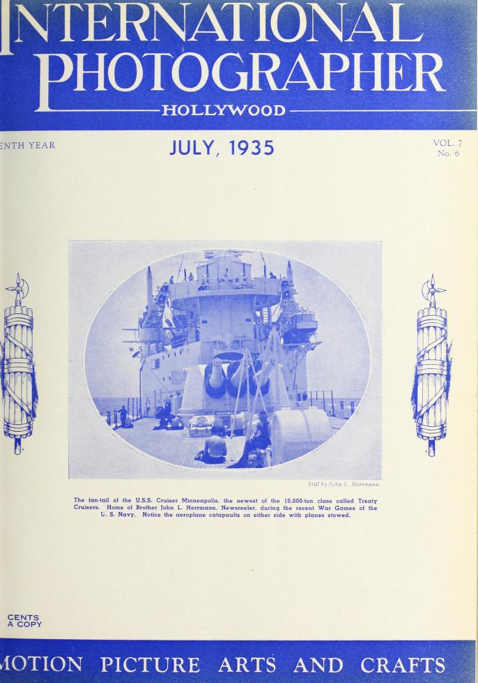 INTERNATIONAL PHOTOGRAPHER magazine side cover July 1935