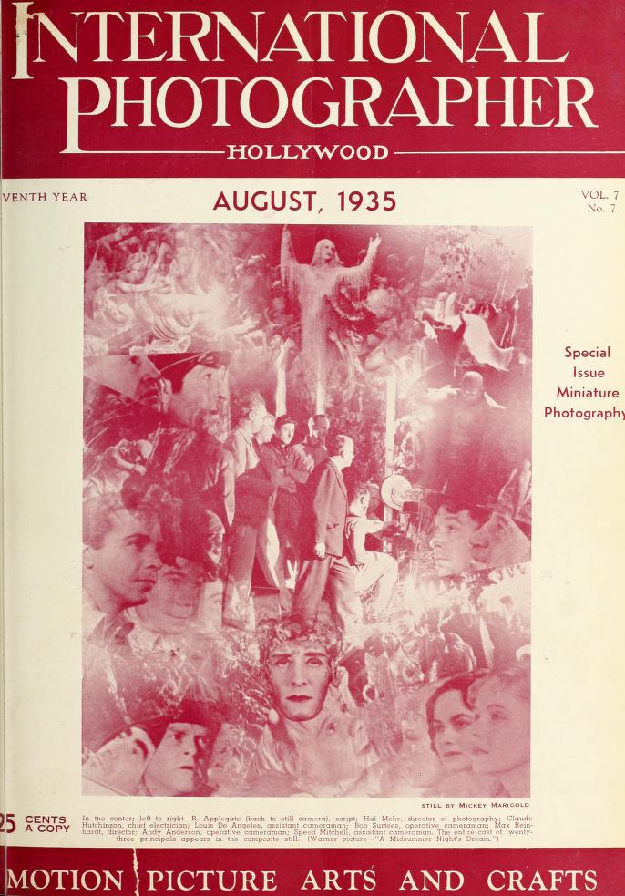 INTERNATIONAL PHOTOGRAPHER magazine side cover August 1935