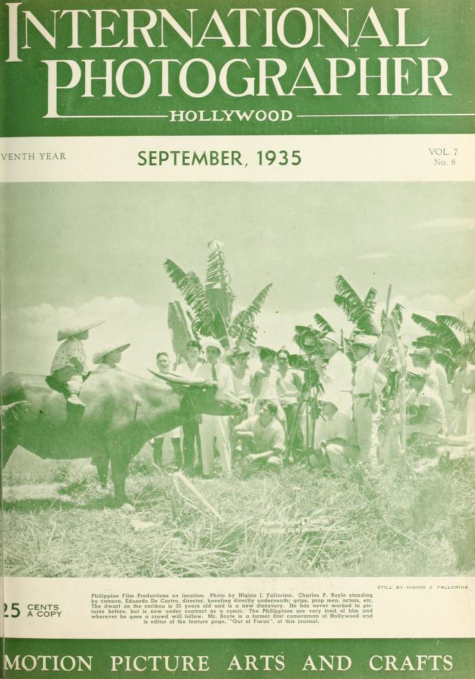 INTERNATIONAL PHOTOGRAPHER magazine side cover September 1935