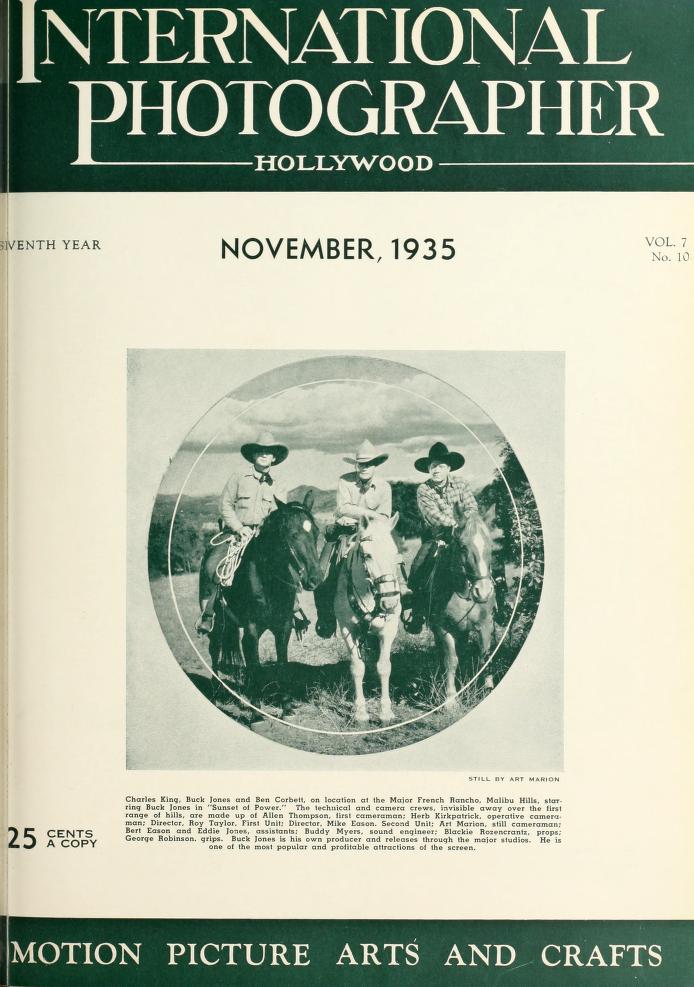 INTERNATIONAL PHOTOGRAPHER magazine side cover November 1935