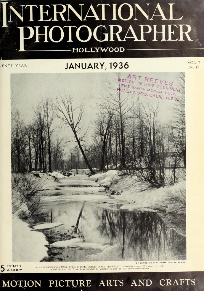 INTERNATIONAL PHOTOGRAPHER magazine side cover January 1936