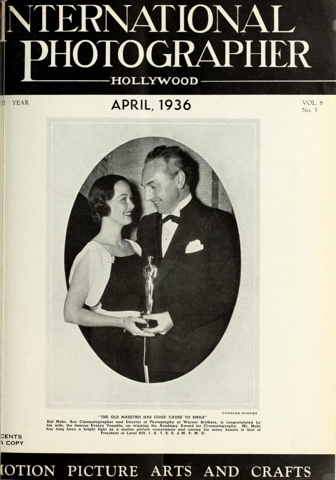 INTERNATIONAL PHOTOGRAPHER magazine side cover April 1936