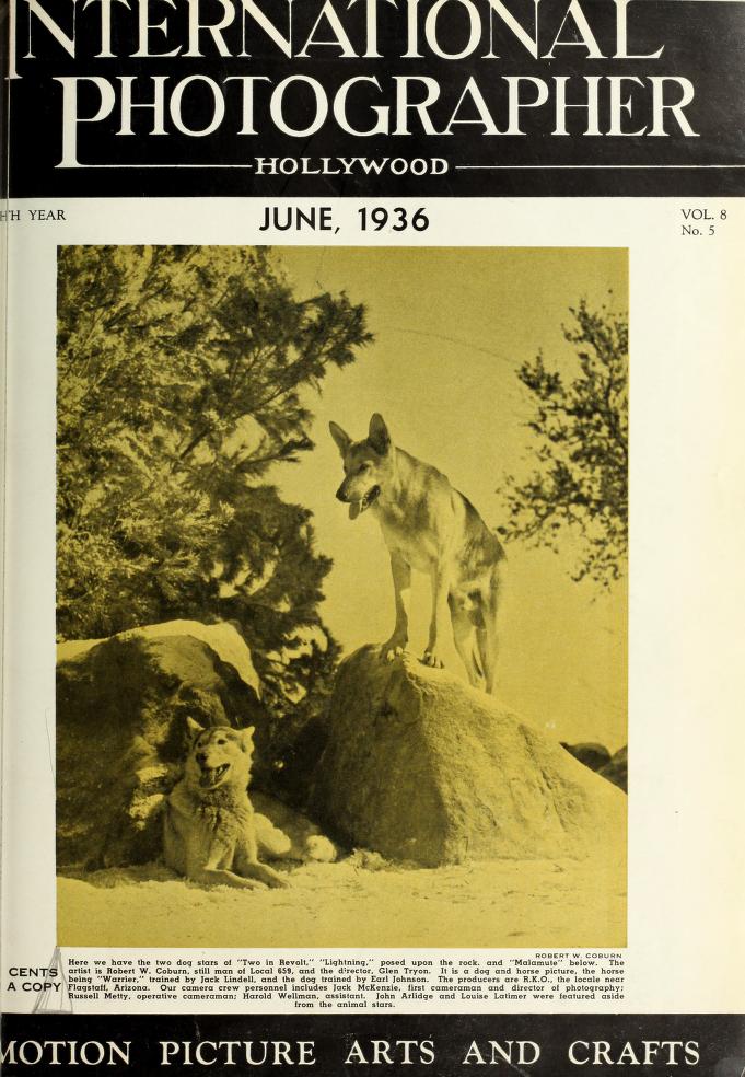 INTERNATIONAL PHOTOGRAPHER magazine side cover June 1936
