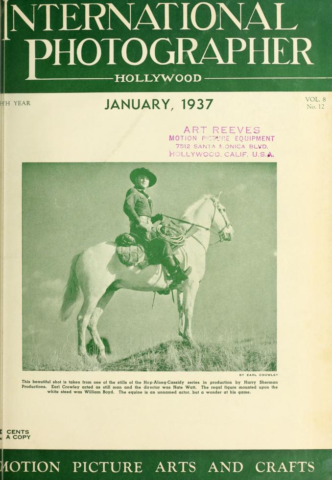 INTERNATIONAL PHOTOGRAPHER magazine side cover January 1937