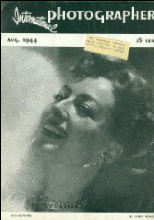 INTERNATIONAL PHOTOGRAPHER magazine side cover August 1944
