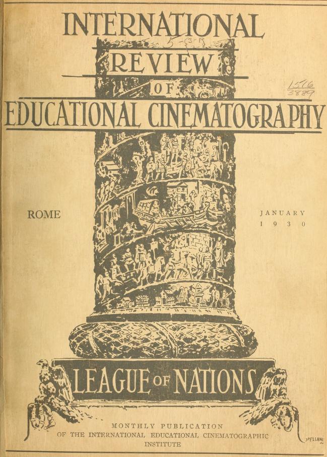 INTERNATIONAL REVIEW OF EDUCATIONAL CINEMATOGRAPHY magazine side cover January 1930