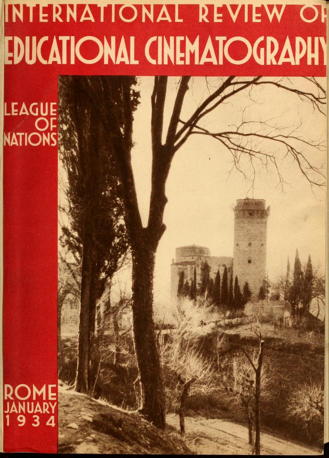 INTERNATIONAL REVIEW OF EDUCATIONAL CINEMATOGRAPHY magazine side cover January 1934