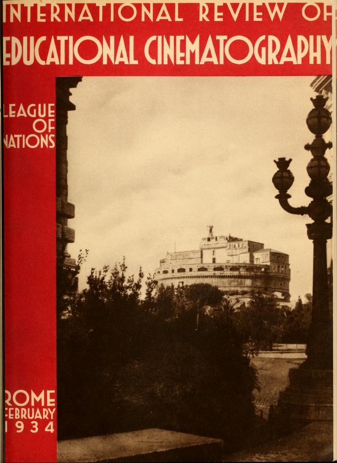 INTERNATIONAL REVIEW OF EDUCATIONAL CINEMATOGRAPHY magazine side cover February 1934