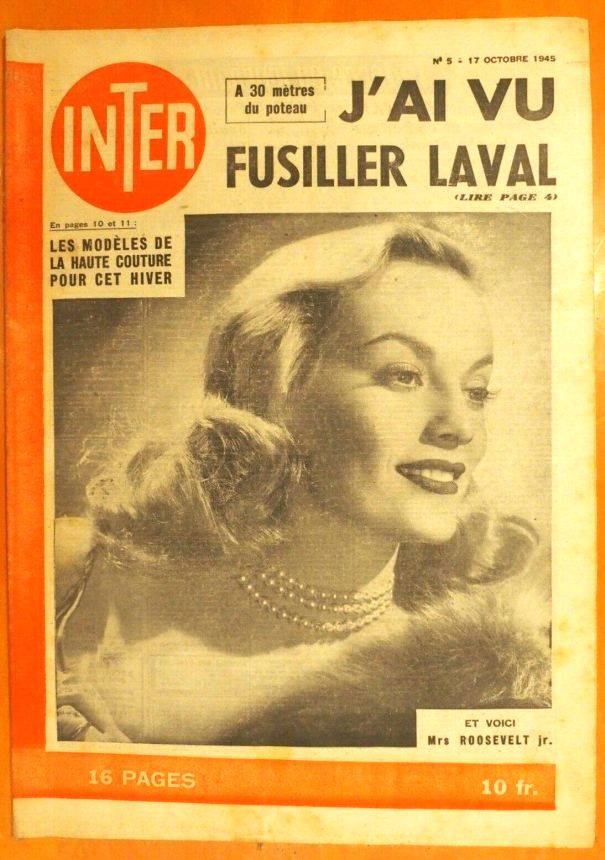 INTER magazine side cover Issue 5 17 October 1945