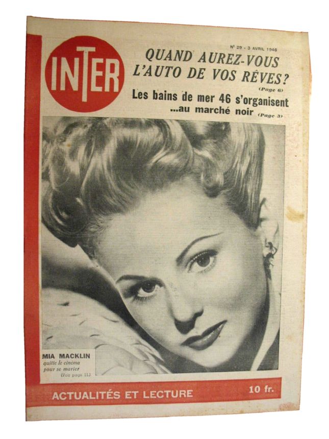 INTER magazine side cover Issue 29 3 April 1946