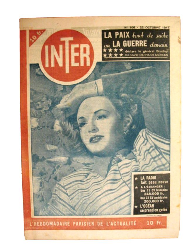 INTER magazine side cover Issue 106 22 October 1947