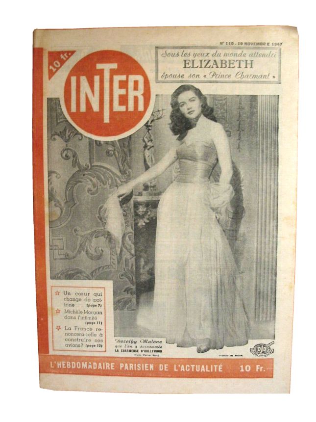 INTER magazine side cover Issue 110 19 November 1947