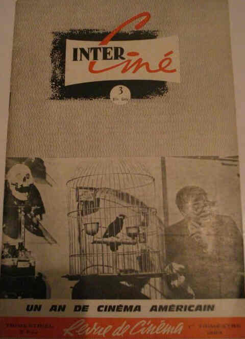 INTER CINE magazine side cover Issue 3  1964