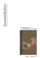 INTERMEDIALITES magazine side cover Issue 21 Spring 2013