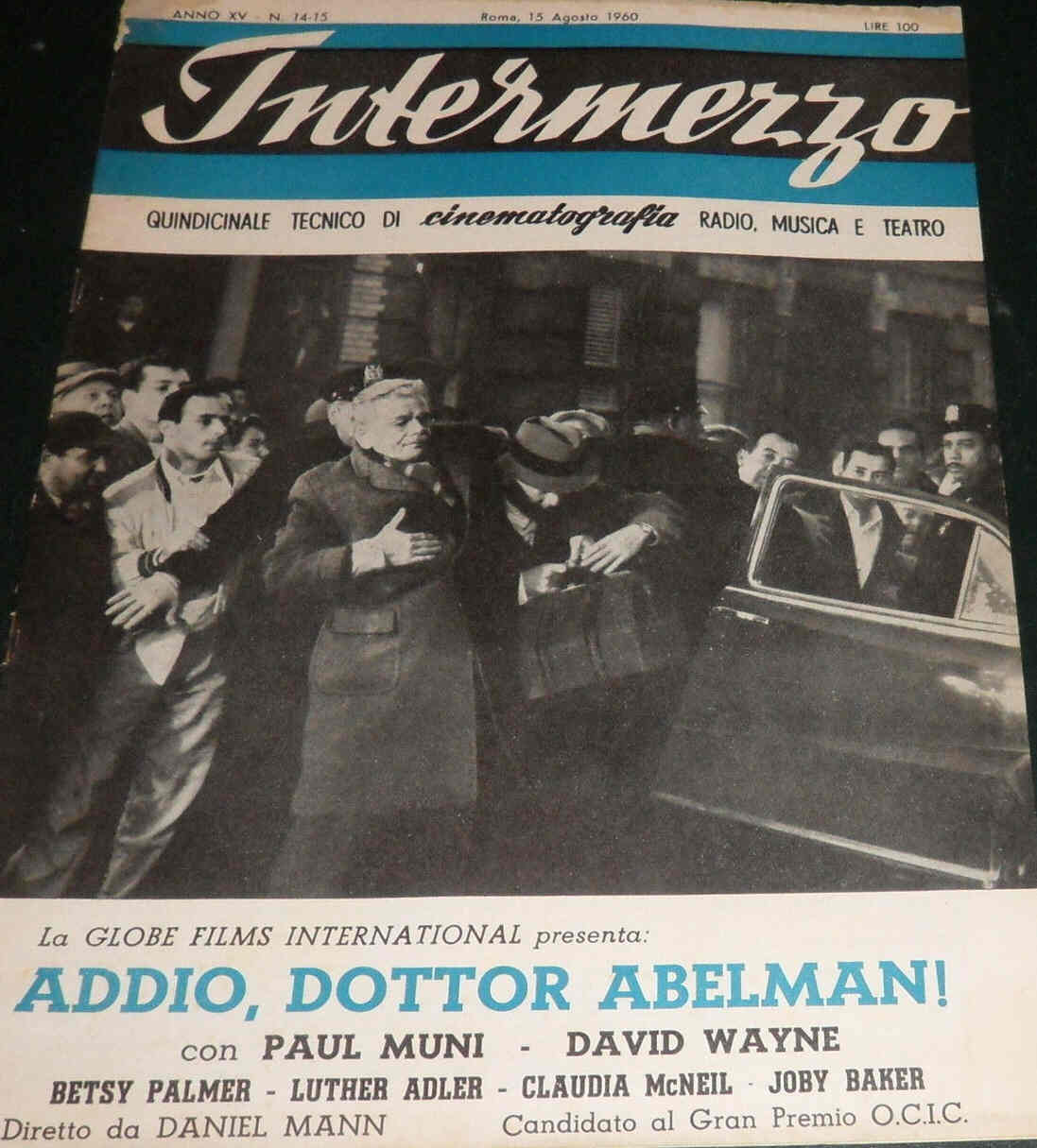 INTERMEZZO magazine side cover Issue 14/15 15 August 1960