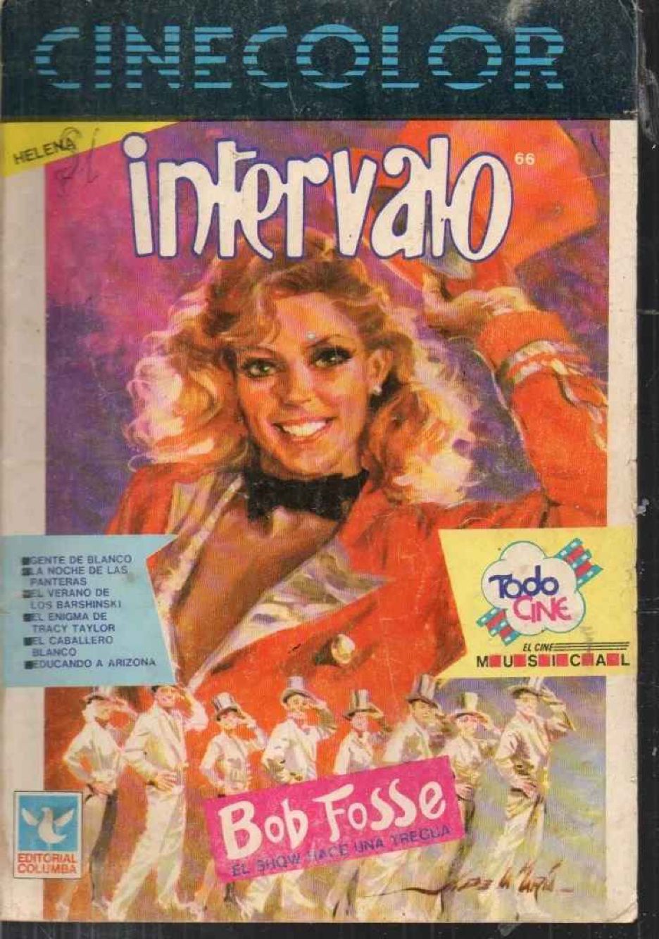 INTERVALO CINE COLOR magazine side cover Issue 66  February 1988