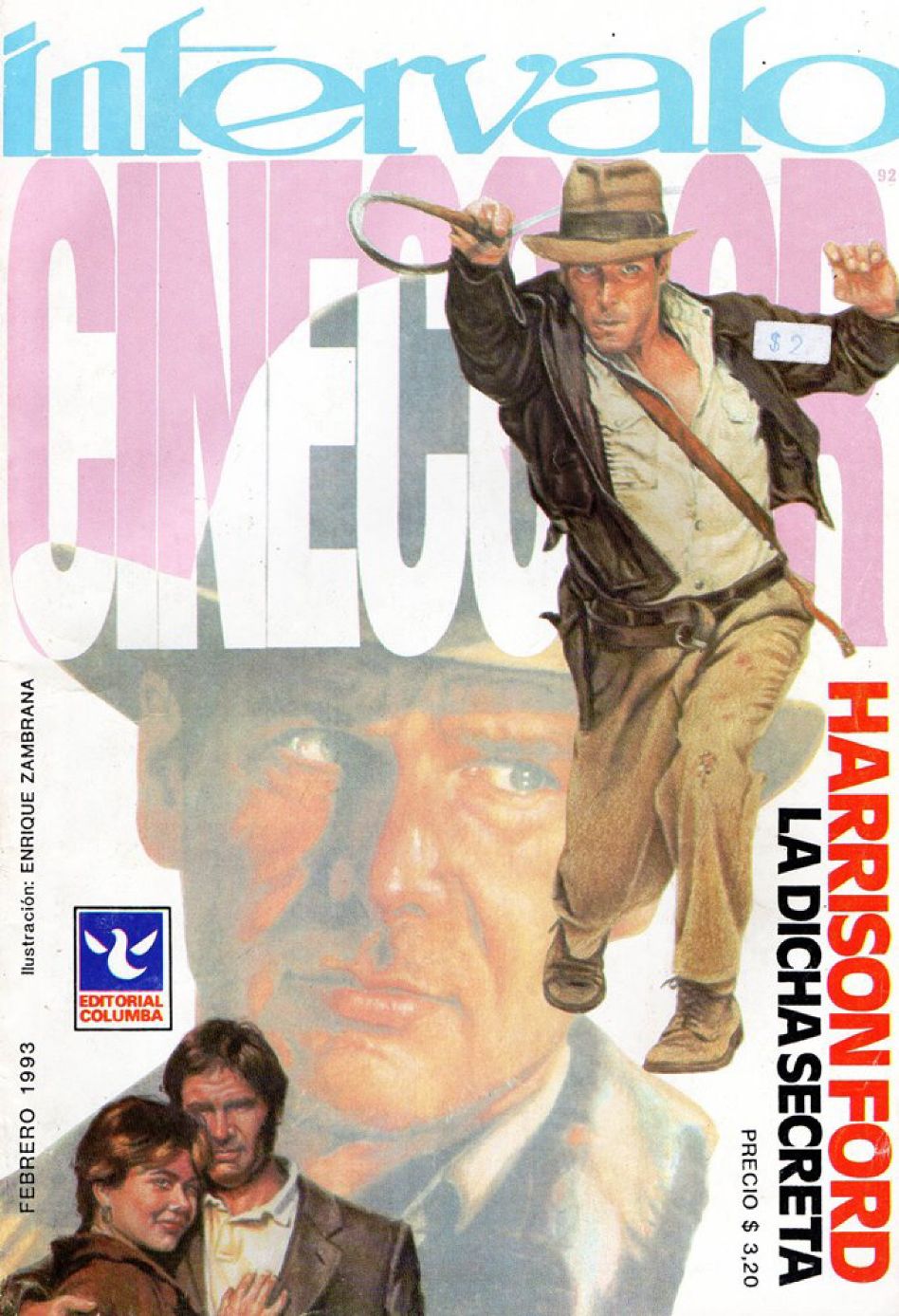 INTERVALO CINE COLOR magazine side cover Issue 92  February 1993