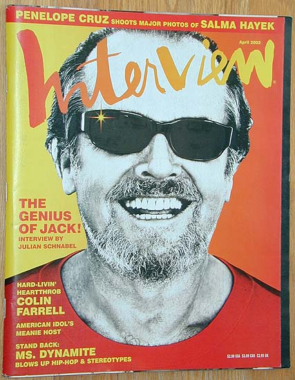 INTERVIEW magazine side cover April/May 2003