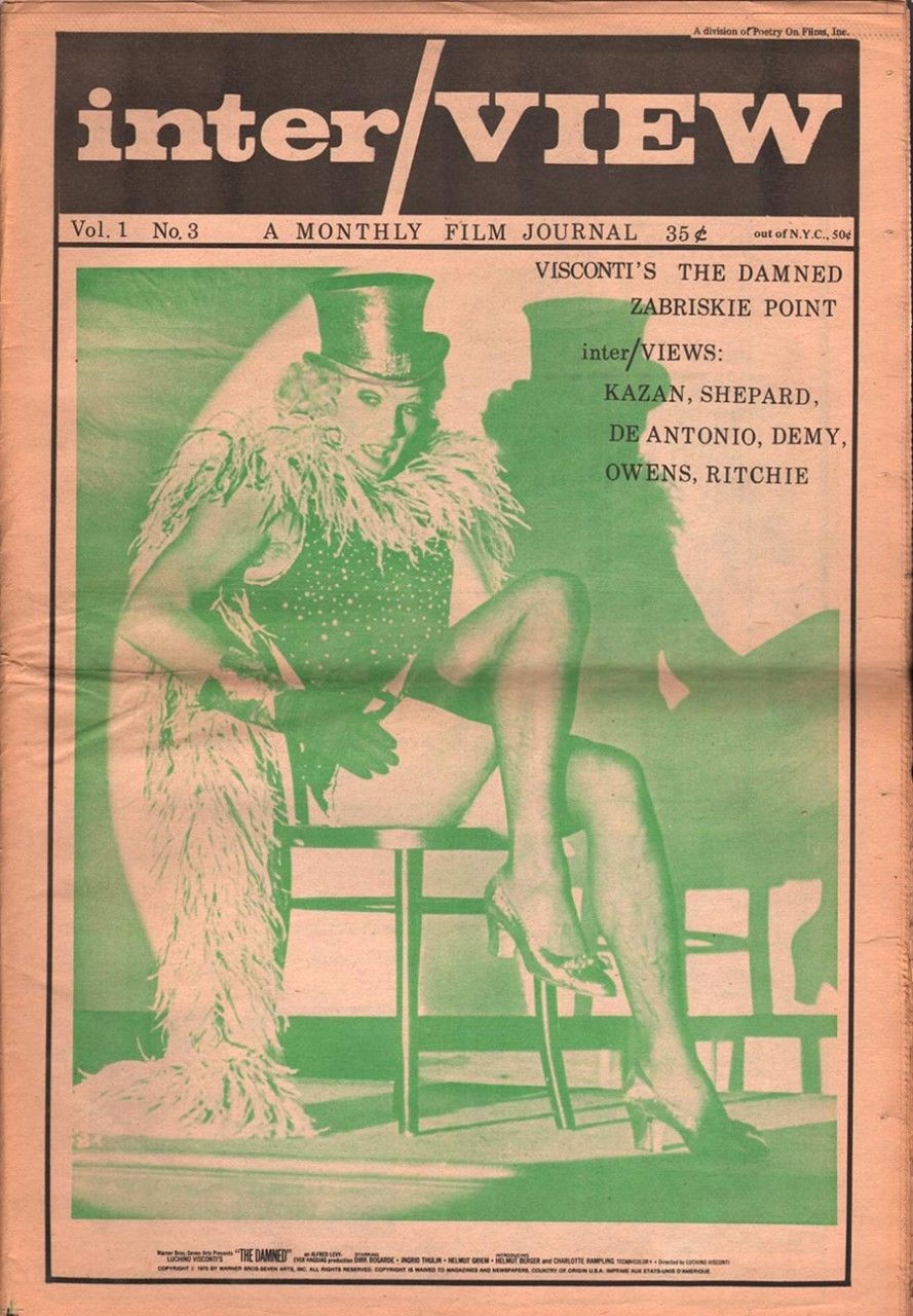 INTERVIEW magazine side cover Issue 3 November 1969