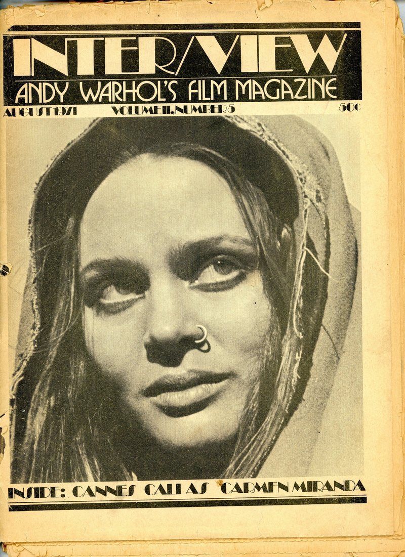 INTERVIEW magazine side cover  Vol 2 # 5 August 1971