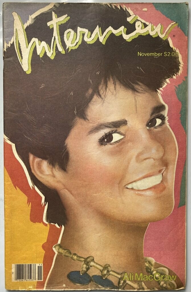 INTERVIEW magazine side cover November 1982