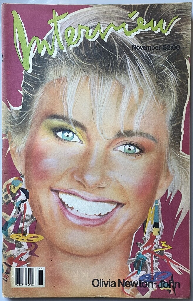INTERVIEW magazine side cover November 1983