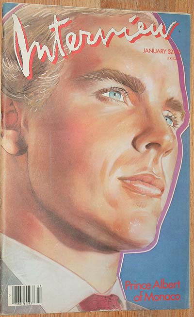 INTERVIEW magazine side cover January 1986