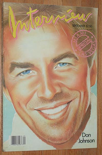 INTERVIEW magazine side cover September 1986
