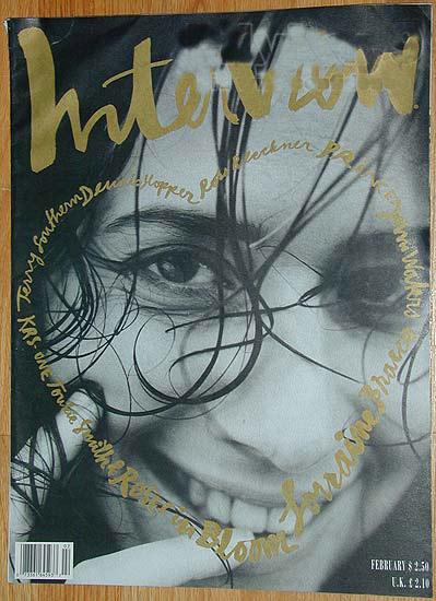 INTERVIEW magazine side cover February 1990