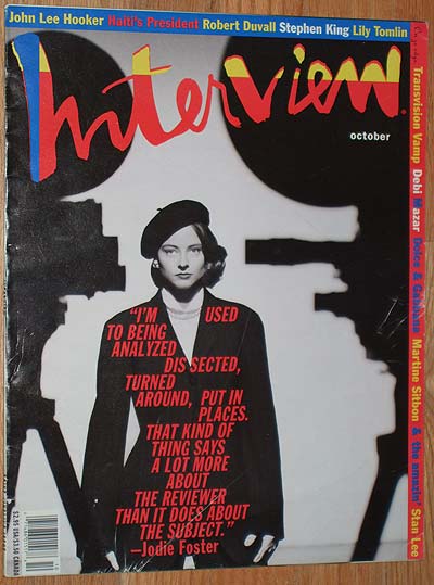 INTERVIEW magazine side cover October 1991